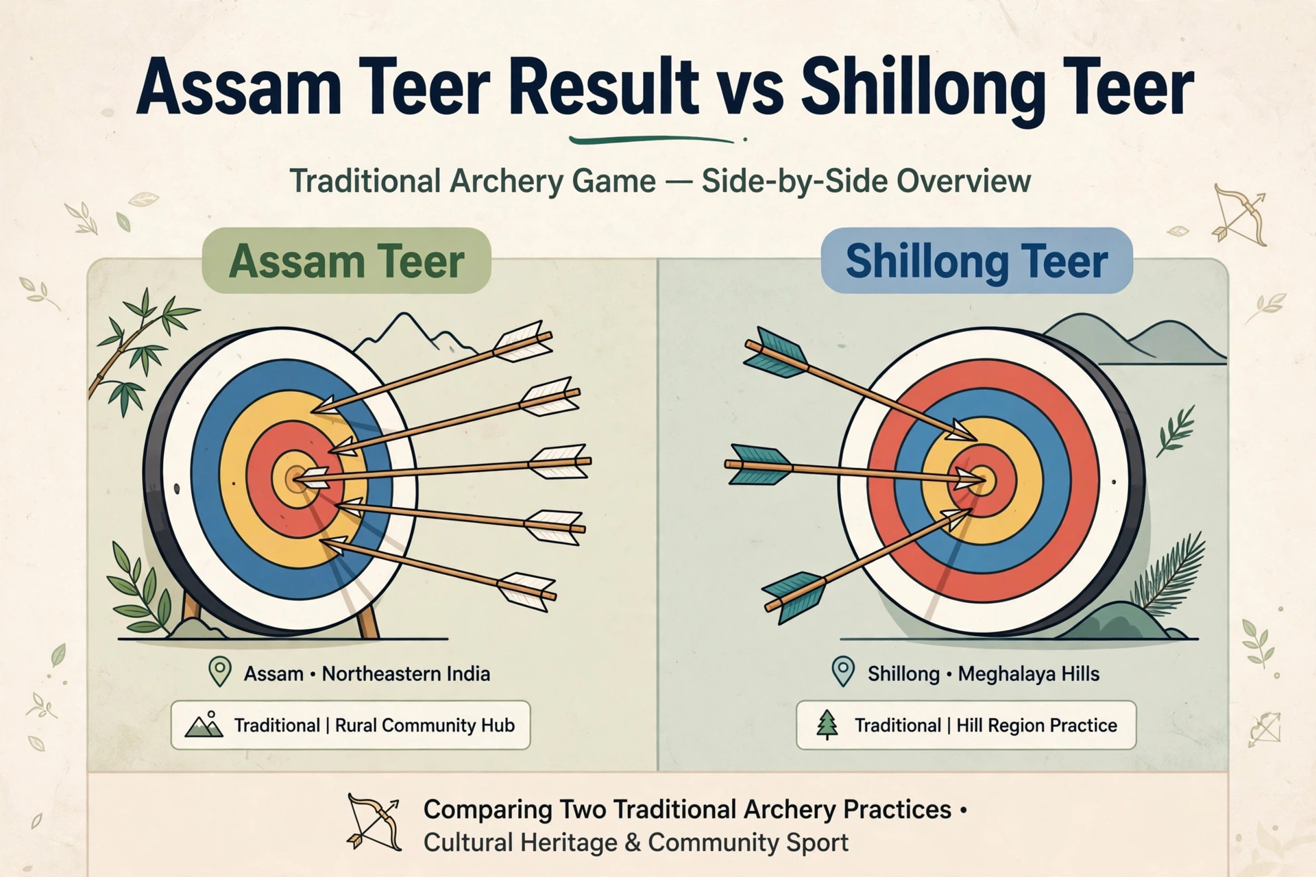 Assam teer result compared with Shillong teer result side by side