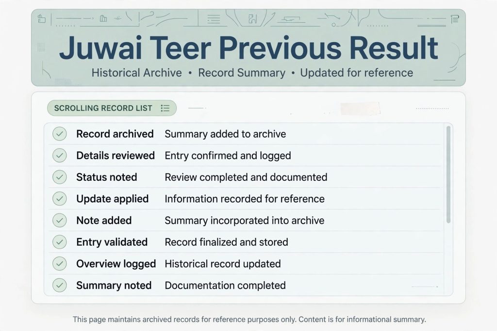 Juwai Teer Previous Result List - Date Wise Archive