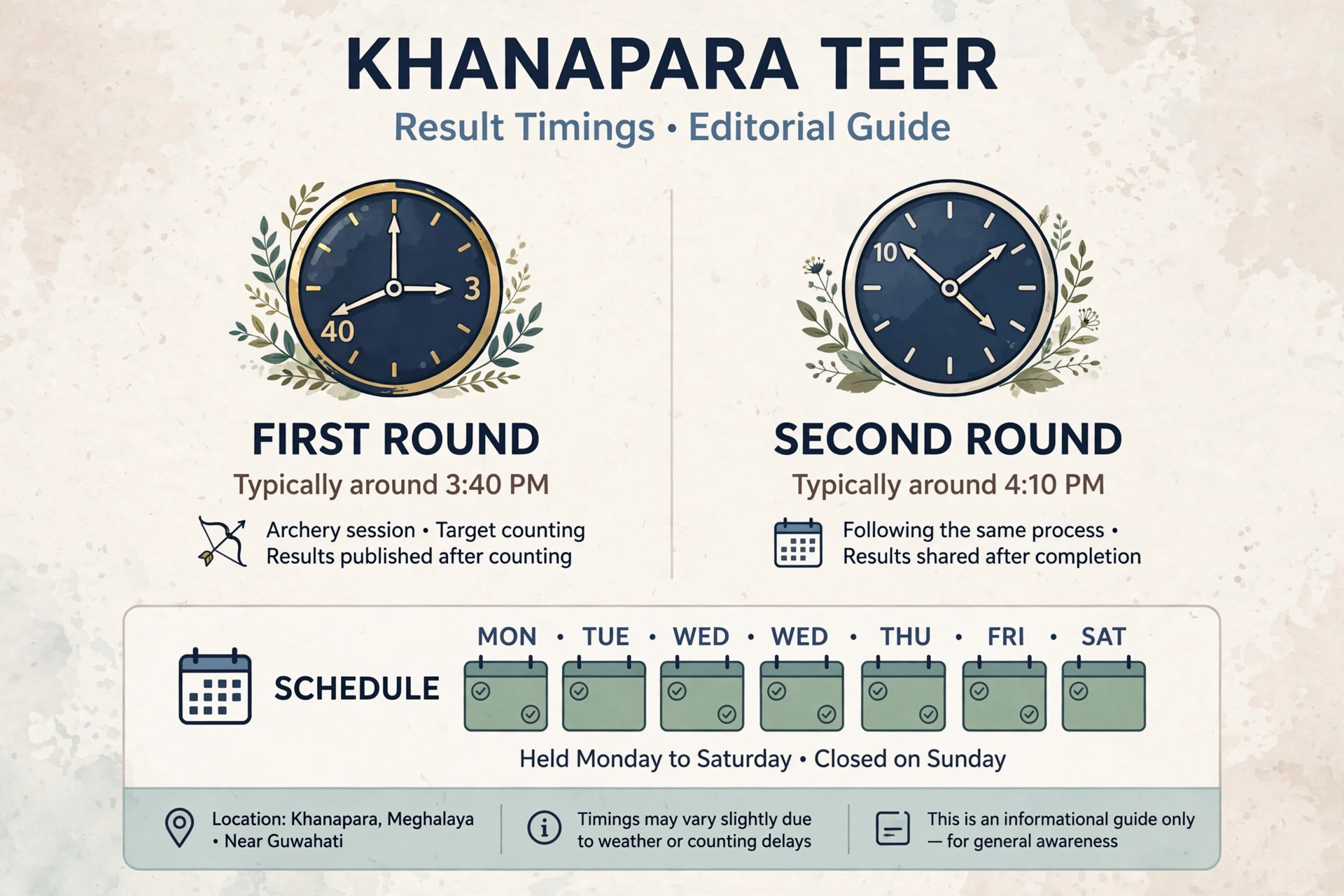 Khanapara teer result timing for morning and afternoon sessions