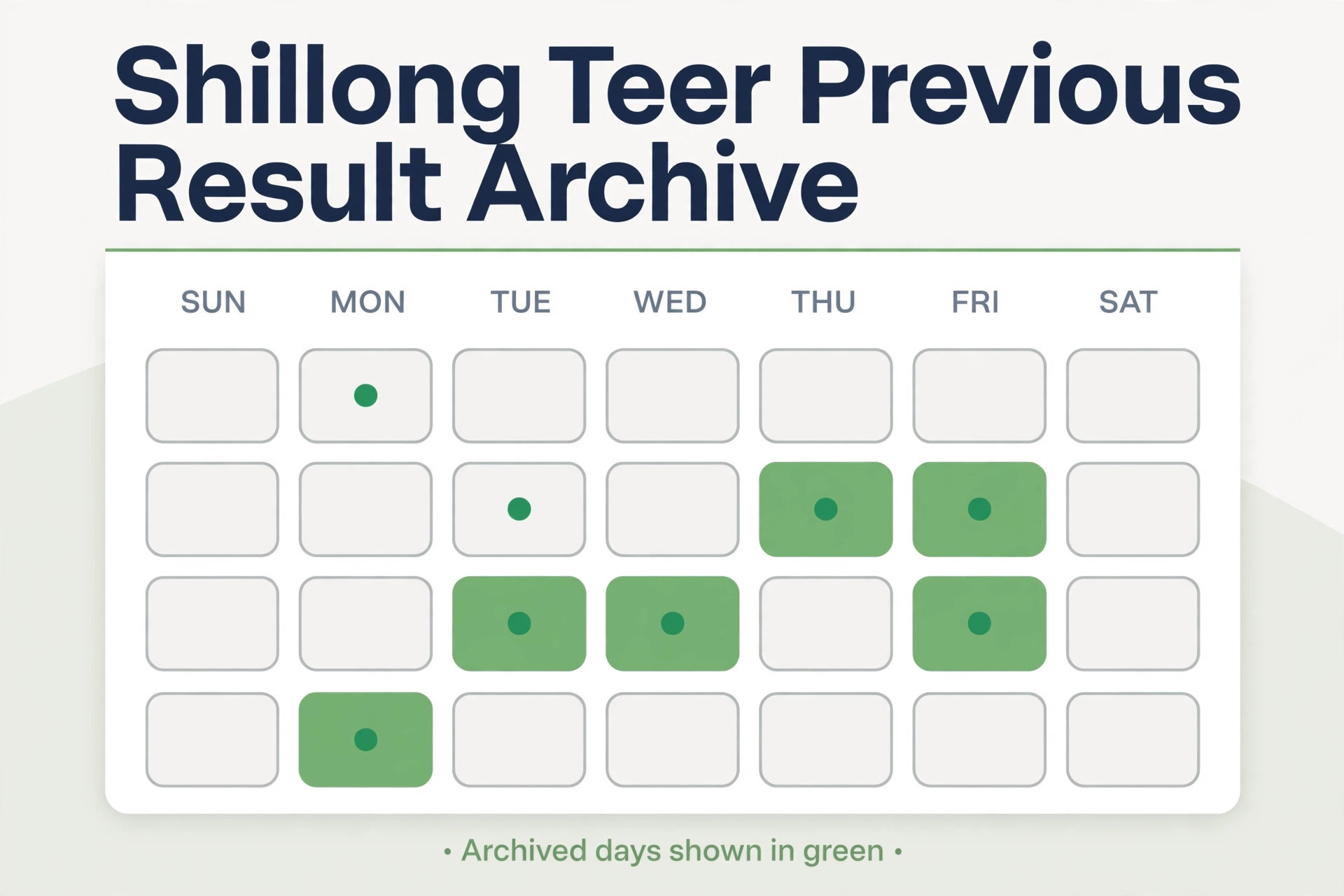 Shillong teer previous result archive with past result lists and dates